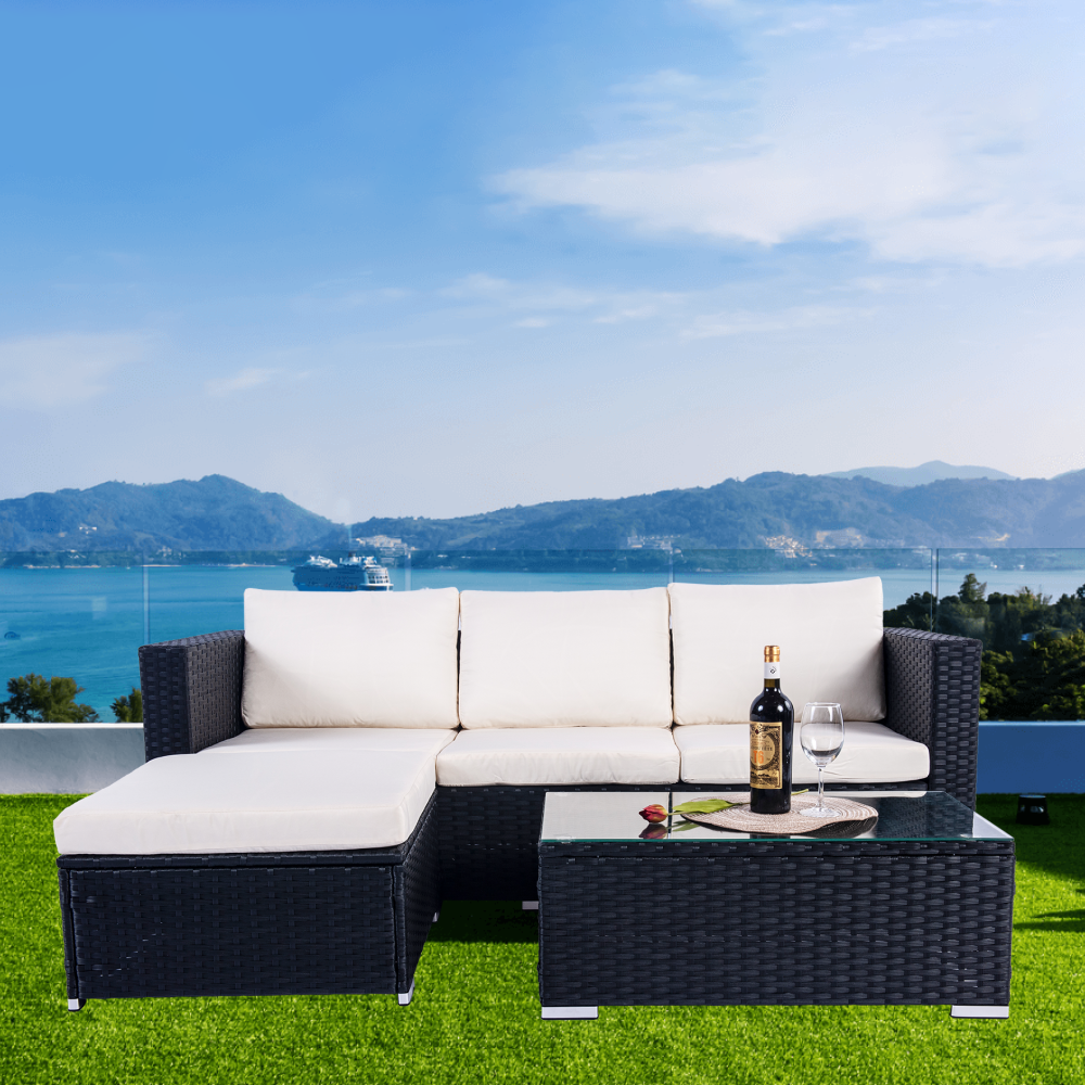 Wicker Sofa Set Rattan Patio Furniture L Shaped Sofa Rattan Outdoor Furniture Corner Sofa