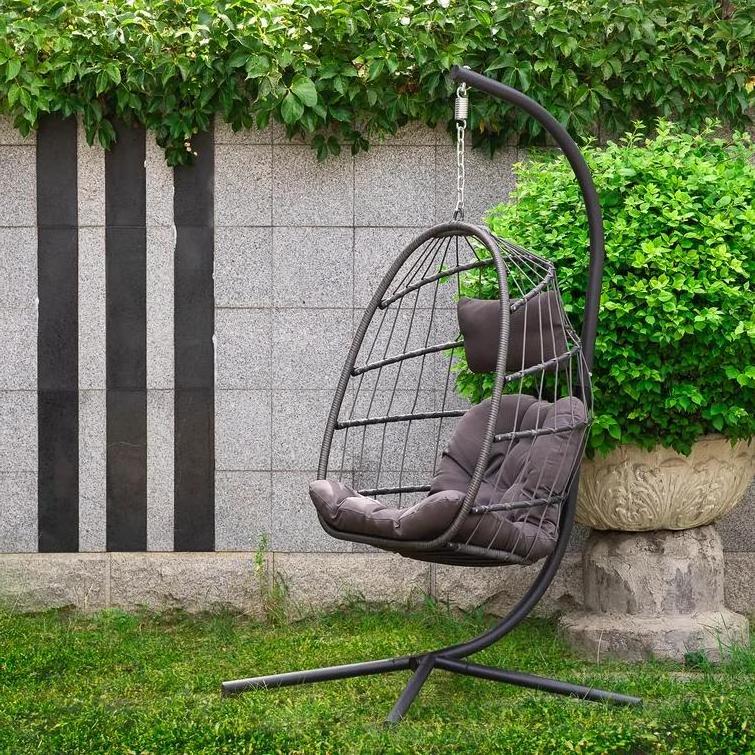 Hot Sell Outdoor Hanging Rattan Egg Chair Leisure Wicker Patio Swing Chair