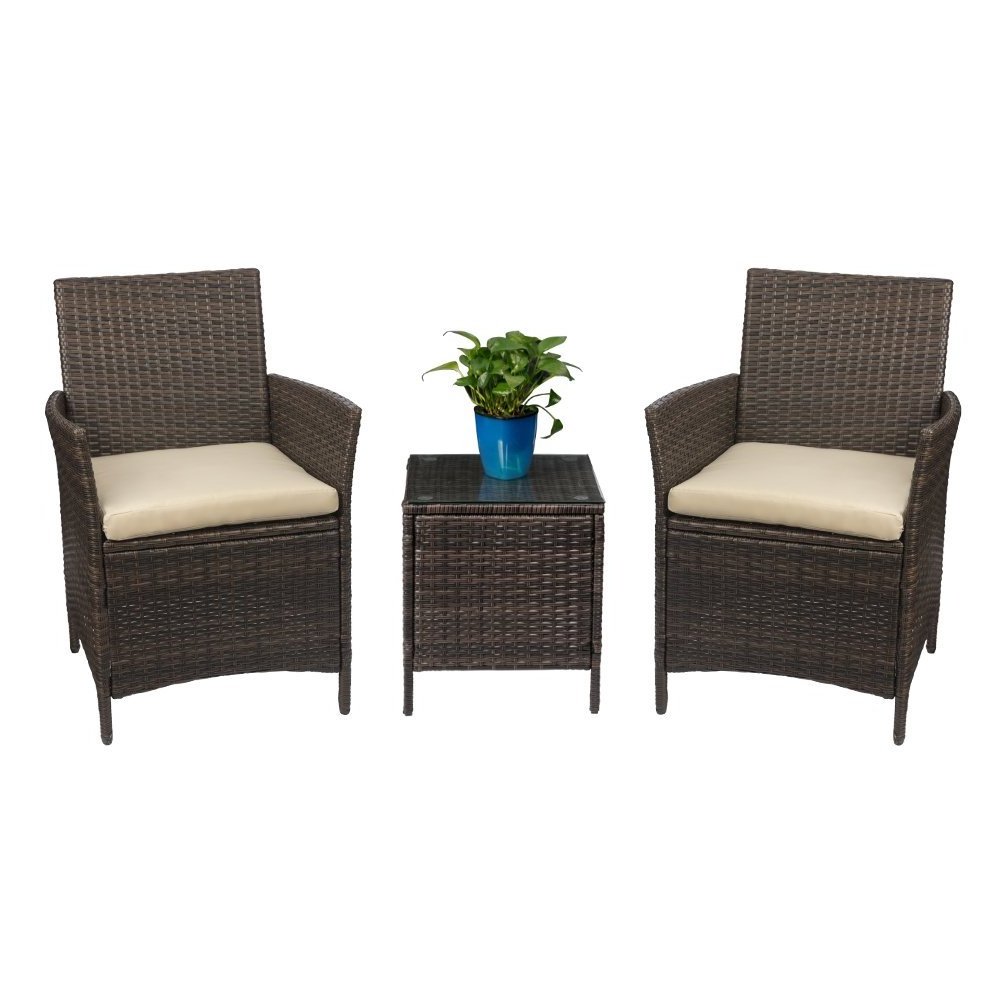 Rattan Sofa 3 Pieces  Outdoor Garden Furniture  Rattan Patio Bistro Set