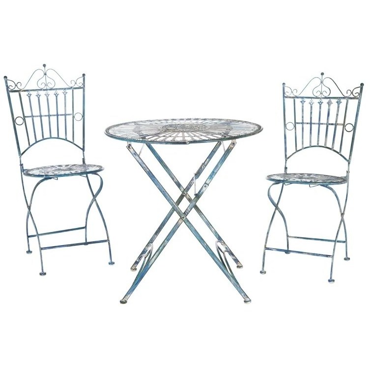 Patio Premium Iron Metal Patio Bistro Set Folding Outdoor Patio Dining Furniture Set Table and Chairs