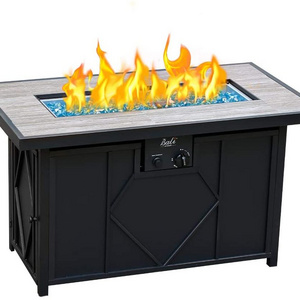 Gas Fire Pit Furniture Gas FirePit Table Rectangular Tabletop 42in 60,000BTU42inch, 60,000BTU Outdoor Furniture