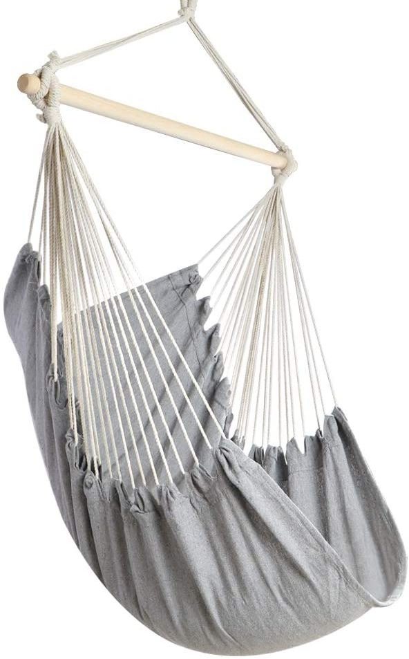 Hanging Cotton Fabric Hammock Chair Swing Hanging Chair For Indoor Or Outdoor