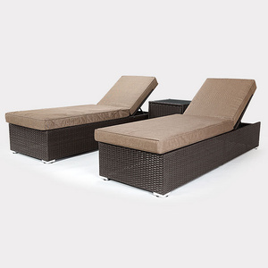 Synthetic Wicker Outdoor Furniture Poly Rattan Sun Lounger Setting Pool Rattan Patio Chaise Lounge