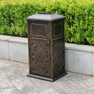 Wholesale Cast Iron Waste Bin Outdoor Cast Aluminum Trash Can