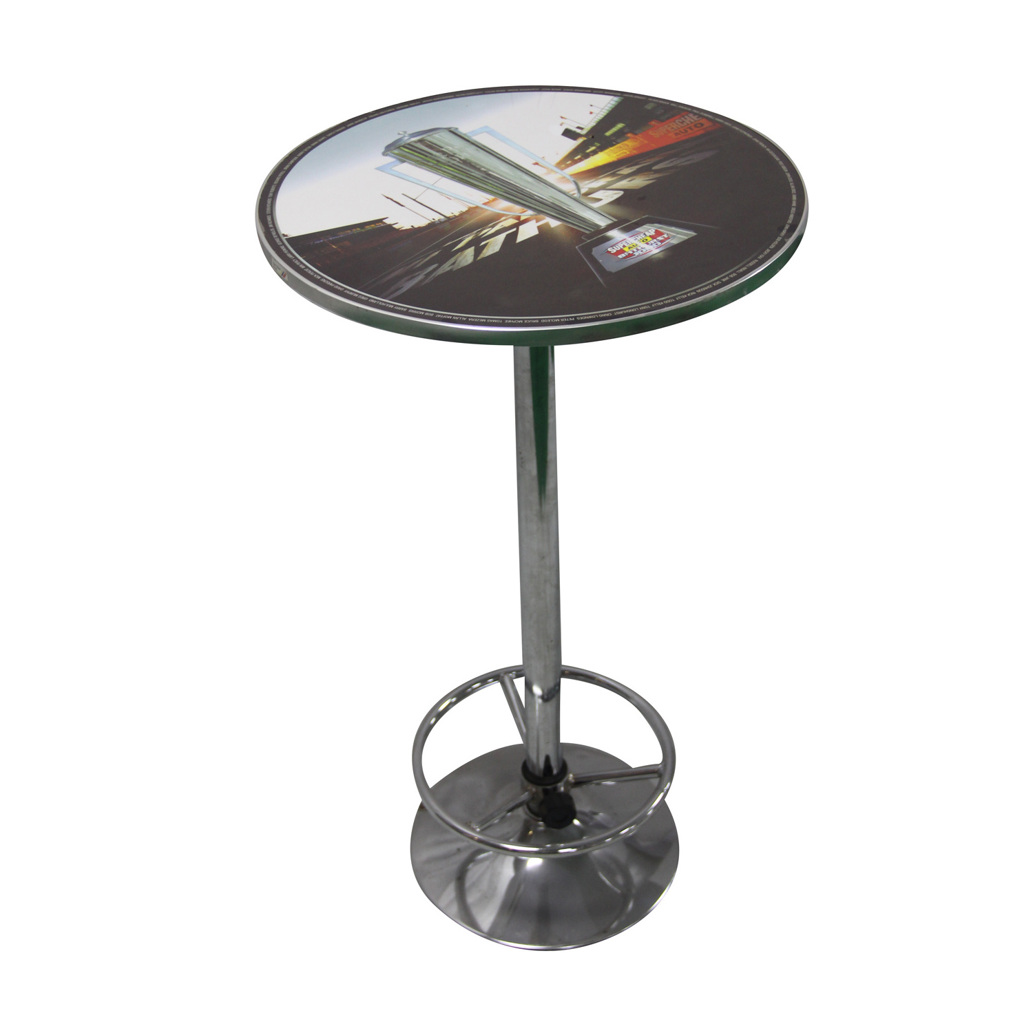 High Quality Chrome Base Portable Outdoor Patio Club Bar Table