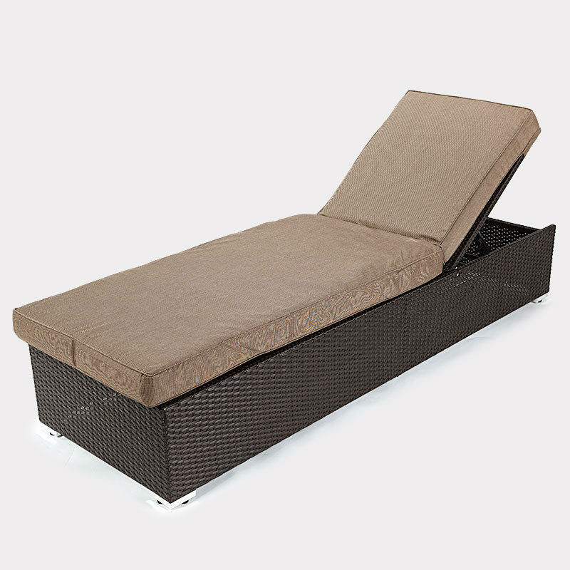 Synthetic Wicker Outdoor Furniture Poly Rattan Sun Lounger Setting Pool Rattan Patio Chaise Lounge