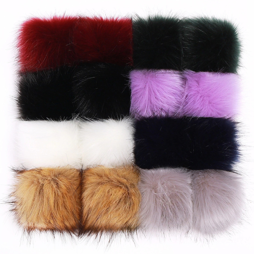 Curlyfur Mix Colorful Vegan Fur Balls Plush Full Pompon Faux Fur Imitate Fox Hair Pom Poms