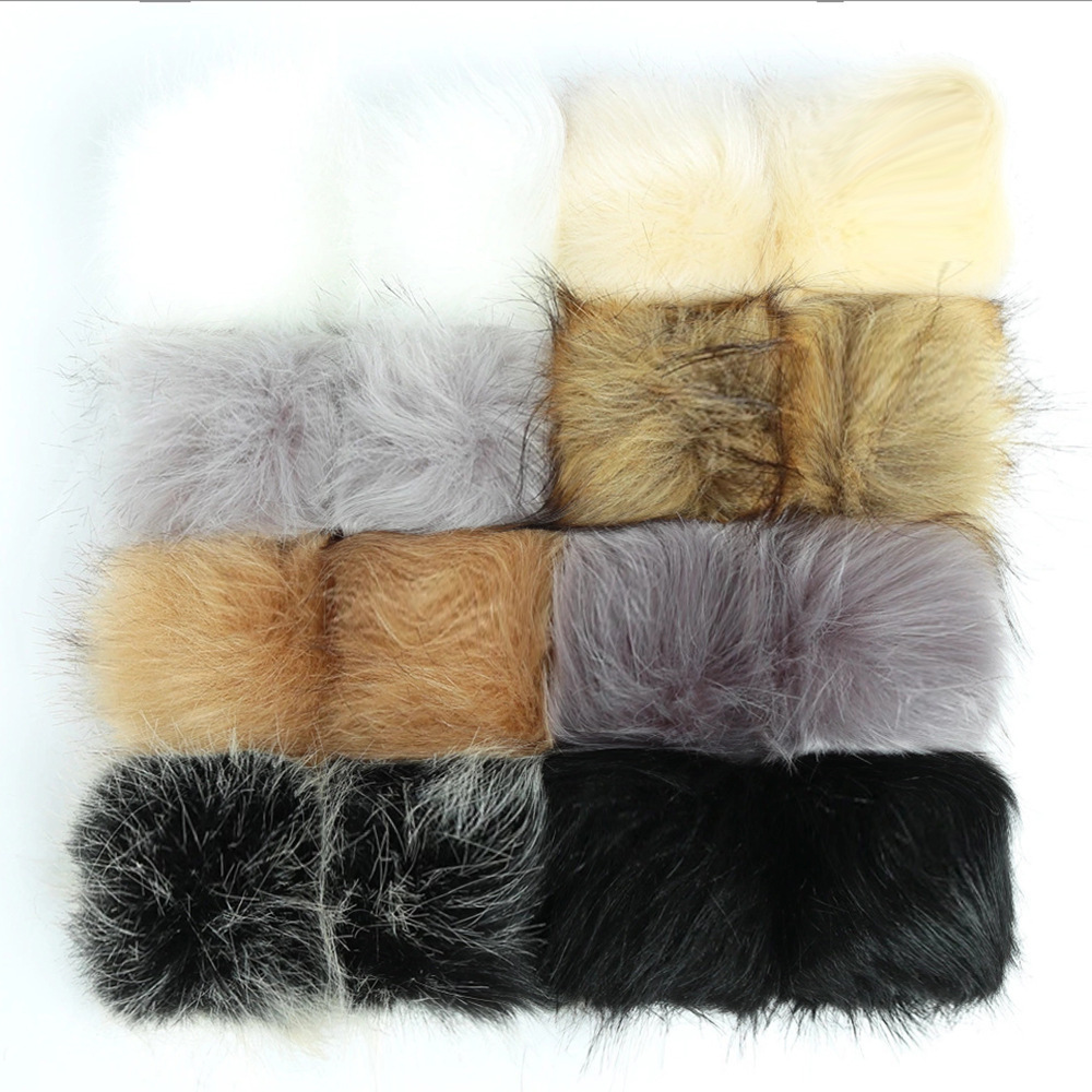 Curlyfur Mix Colorful Vegan Fur Balls Plush Full Pompon Faux Fur Imitate Fox Hair Pom Poms