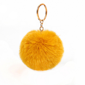 Custom Bunny Fur Rex CurlyFur Rabbit Plush Doll for Pendant KeyChain Handbag Fluffy Hairy Key Ring