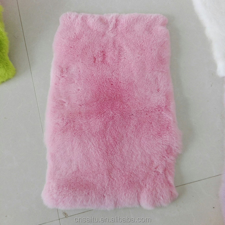 Hot pink purple color rex rabbit fur pelt skin Shijiazhuang 100% customize color real rex rabbit fur pelt