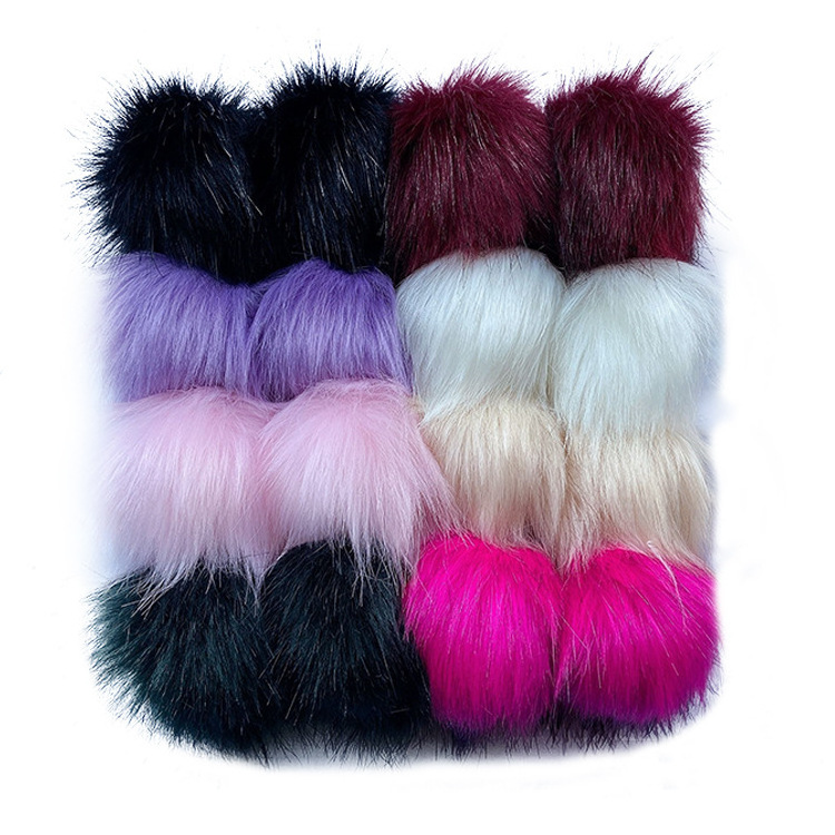 Curlyfur Mix Colorful Vegan Fur Balls Plush Full Pompon Faux Fur Imitate Fox Hair Pom Poms