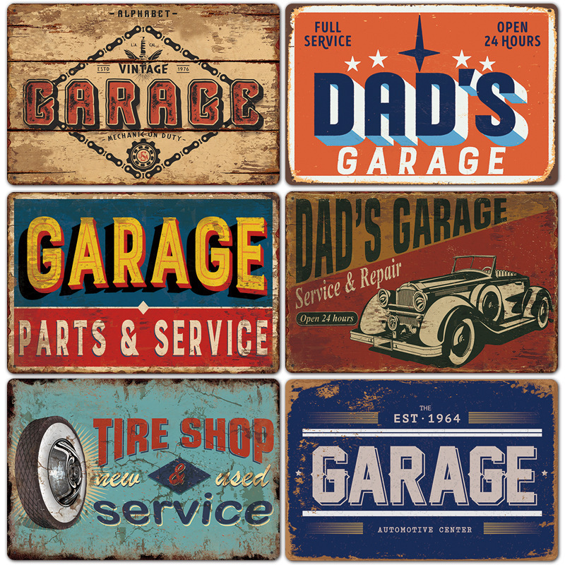 Wholesale Custom Design Embossed Vintage Metal Plate Printing Retro Metal Poster Tin Sign for Bar Garage Wall decoration