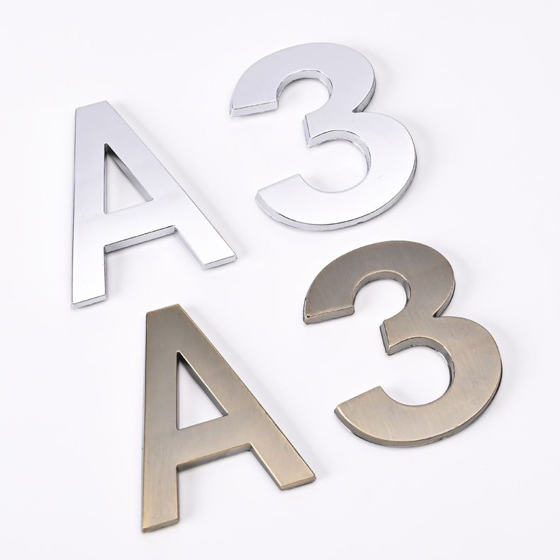 Wholesale Custom Adhesive 3d 4d Abs Plastic Chrome Car Number Emblem Letters For Make Car Plate License