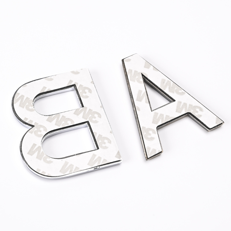 Wholesale Custom Adhesive 3d 4d Abs Plastic Chrome Car Number Emblem Letters For Make Car Plate License