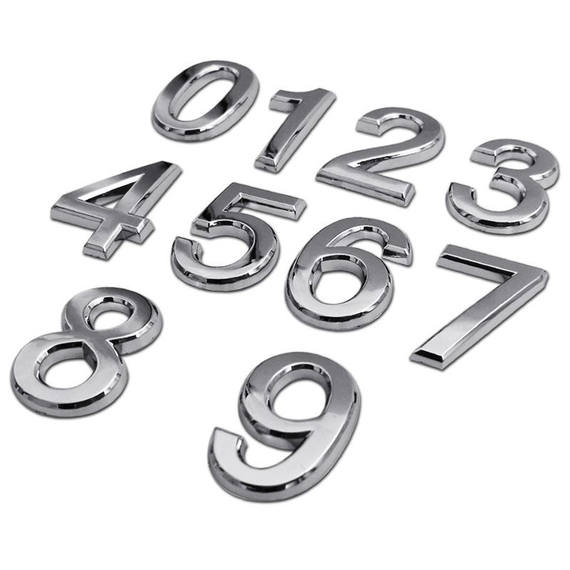 Wholesale Custom Adhesive 3d Abs Plastic Chrome Car Number Letters Emblem For Car Plate License