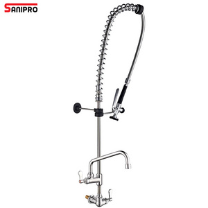 SANIPRO Commercial Vegetable Fruit Dishwasher Kitchen Water Tap Mixer Single Hole Industrial Restaurant Hotel Bar Sink Faucets