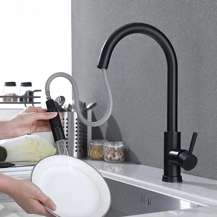 SANIPRO 360 Degree Rotating SS304 Brushed Nickel Pull Down Water Tap Sensitive Smart Touch Sensor Faucet for Kitchen Sink