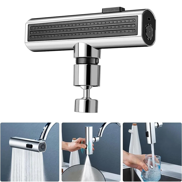 SANIPRO 3 In 1 Extension Spout Brass Kitchen Sink Tap Universal Fitting Faucet Waterfall Extender for Washing Vegetable Fruit