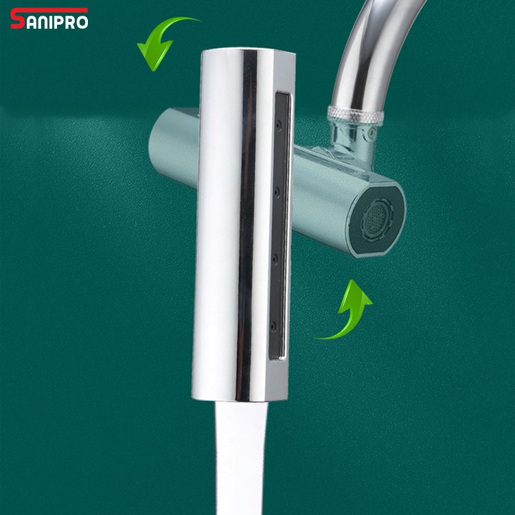 SANIPRO 1080 Degree Rotation 4-In-1 Anti Splash Sink Water Tap Extender ABS Taps Aerator Nozzle Kitchen Faucet Accessories