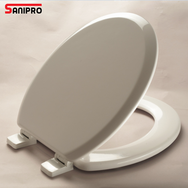 SANIPRO Bathroom Seat Cover Replacements Parts Elongated Anti-bacterial Silent Slow Close Adjustable Round Toilet Seat Lid