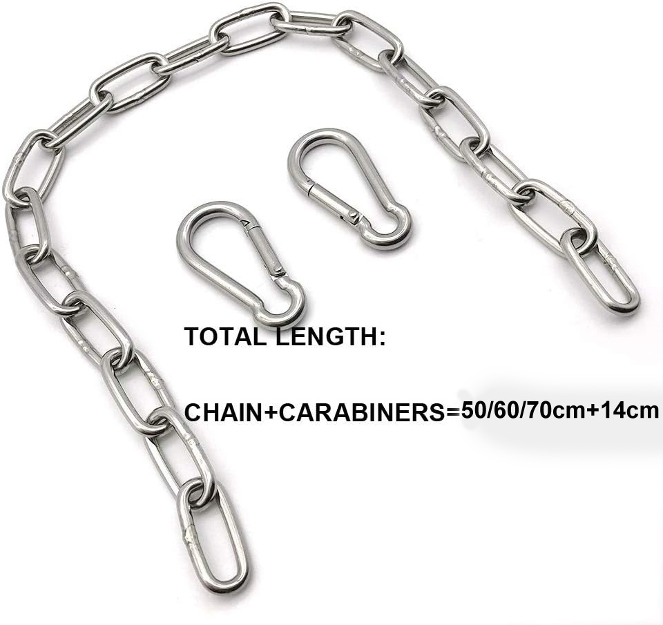 Heavy Duty Chain Lock for Outdoor Fence with Carabiner Gate Latches Link for Horse Goat Dog Stall Outdoor Fence Gate