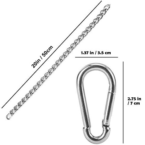 304 Stainless Steel Heavy Duty Chain Lock for Outdoor Fence with Carabiner Gate Latches Link for Horse Goat Dog Stall Door Locks