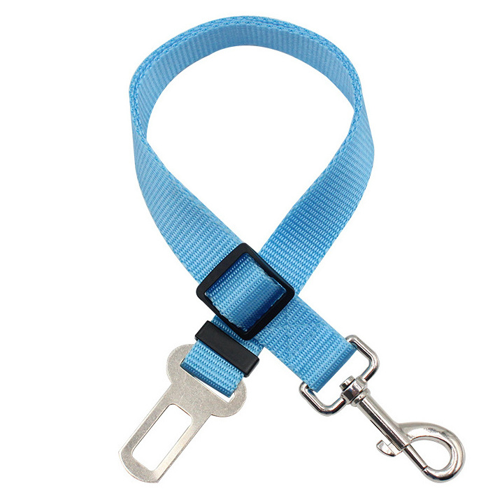 Classic Solid Color Pet Dog Cat Lead Adjustable Strap Buckle Pet Leash Dog Car Seat Belt With Adjustment Metal Buckle