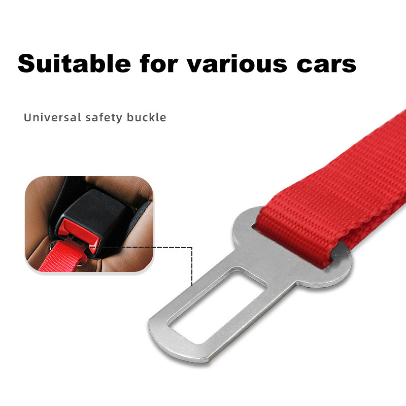 Classic Solid Color Pet Dog Cat Lead Adjustable Strap Buckle Pet Leash Dog Car Seat Belt With Adjustment Metal Buckle