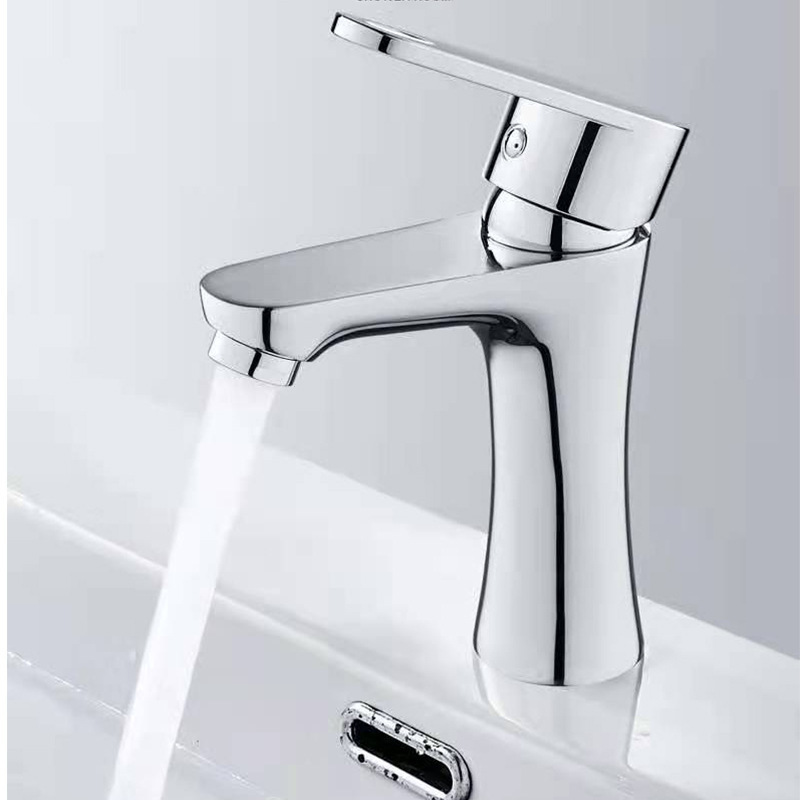 Fashion Thickened All Copper Small Waist Single Hole Hot And Cold Seat Standing Faucet