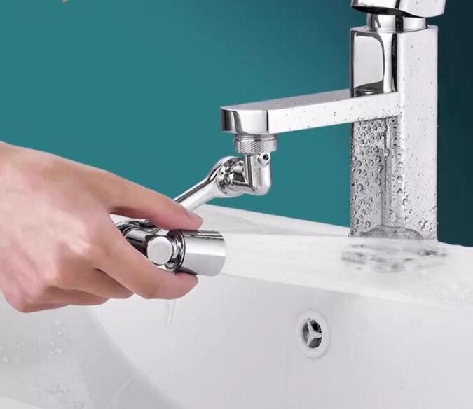 Faucet Extender, Large Angle Rotating Splash Faucet Aerator Universal 1080 Swivel Robotic Arm Swivel Extension