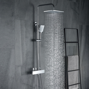 Shower Head Wall Mounted Matte Black Shower Faucets Sets Complete 8 Inch Rain Shower Head