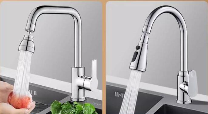 Stainless Steel Anti-splash Faucet 1080 Degrees Rotating Faucet Extender Aerator With 2 Water Outlet Modes For Tap