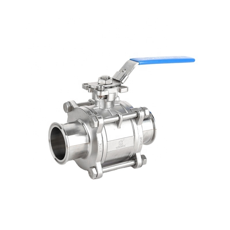 Stainless Steel 3pcs Non-retention Butt Weld Tri-clamp 4 Inch Ball Valve