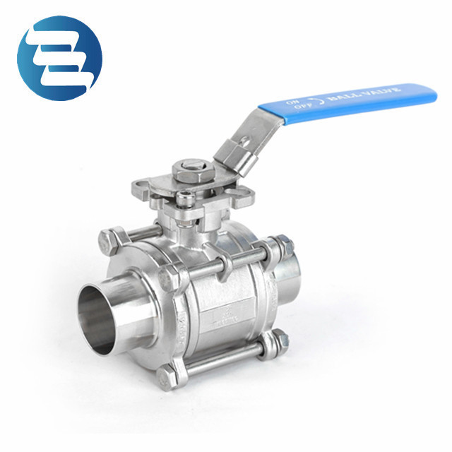 Stainless Steel 3pcs Non-retention Butt Weld Tri-clamp 4 Inch Ball Valve