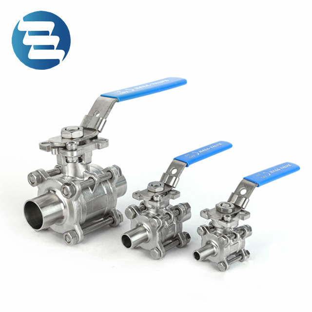 Stainless Steel 3pcs Non-retention Butt Weld Tri-clamp 4 Inch Ball Valve