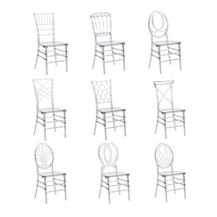 wholesale wed party hotel transparent napoleon chair crystal napoleon chair tifanny chivari plastic chairs for events