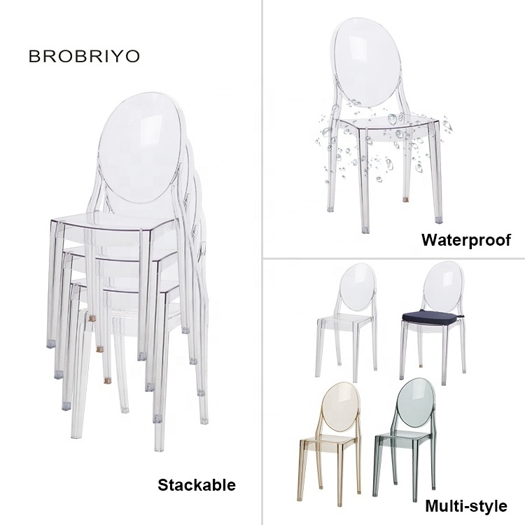 Cheap price tall back Party crystal plastic modern wedding bar transparent clear acrylic Ghost Dining Chair