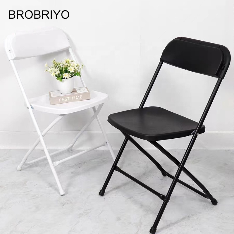 Wholesale Furniture Cheap Optional Color White Black Stackable Pp Garden Outdoor Folding Chair