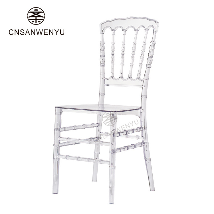 factory wholesale Wedding transparent chair and event acrylic crystal ice stacking clear resin hotel plastic chair