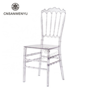 factory wholesale Wedding transparent chair and event acrylic crystal ice stacking clear resin hotel plastic chair