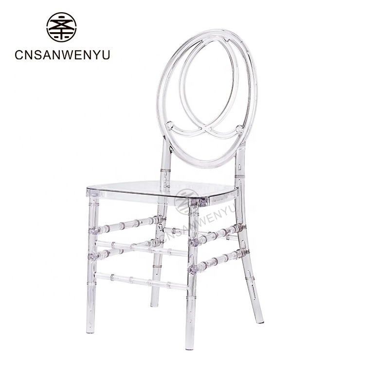 Wholesale hotel Transparent Polycarbonate Crystal Resin Plastic Event Acrylic Wedding Chiavari Chair