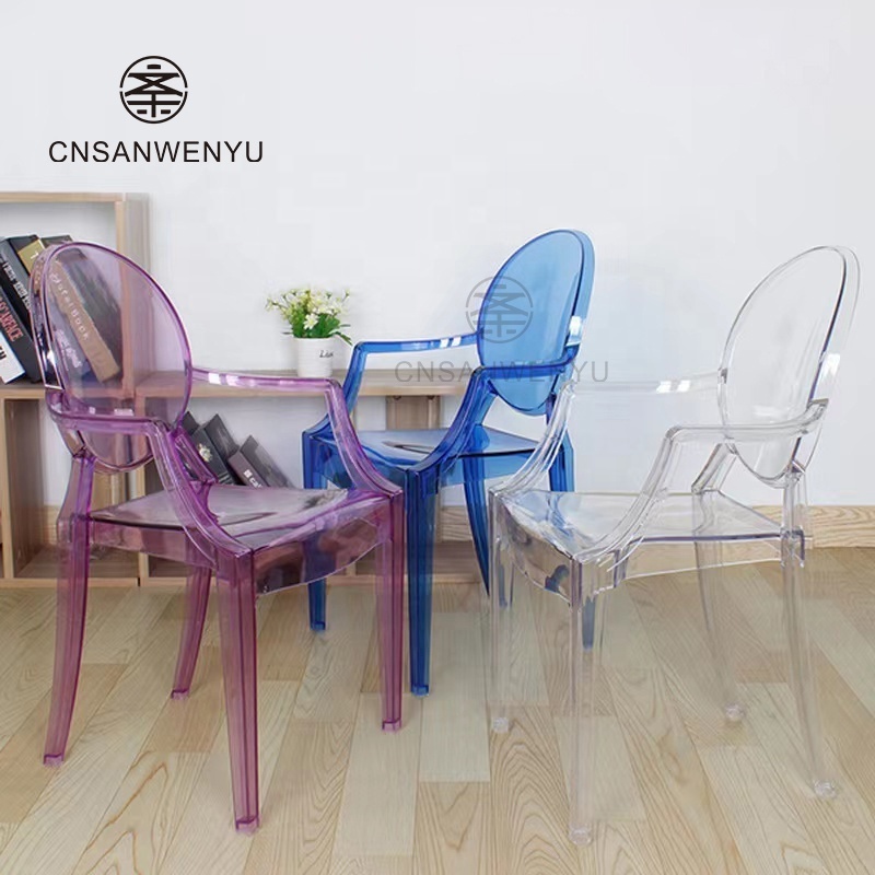 Kids Birthday Party Chair Plastic Ghost Chair For Children Chairs With Armrest Events Furniture