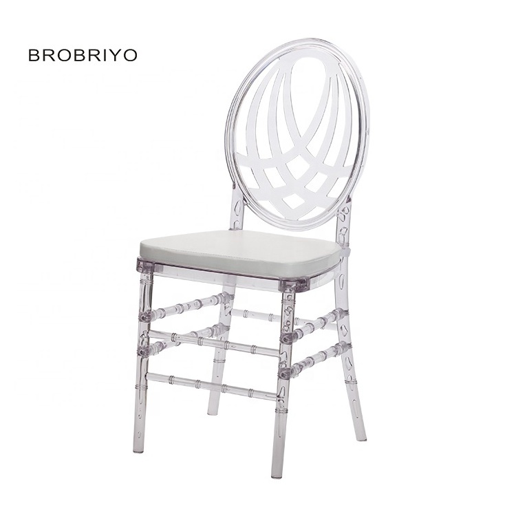 New Design Napoleon removable Tiffany Transparent Resin Wedding Banquet Chiavari Acrylic Clear Chair