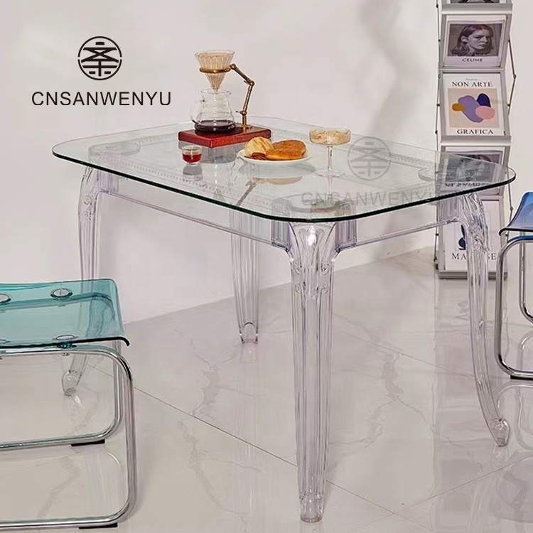 High Quality Custom Modern design clear acrylic square wedding banquet dining table for sale