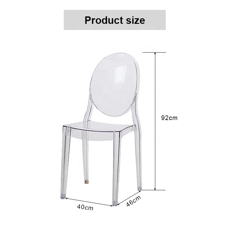 Cheap price tall back Party crystal plastic modern wedding bar transparent clear acrylic Ghost Dining Chair