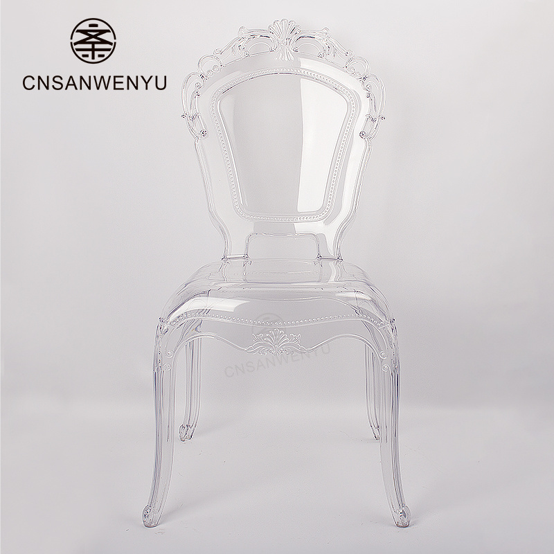 wholesale Plastic Transparent Wedding Chair For Banquet Outdoor Indoor PC throne Chair Crystal Princess Chair for event