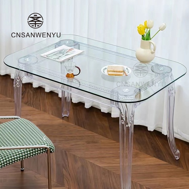 High Quality Custom Modern design clear acrylic square wedding banquet dining table for sale