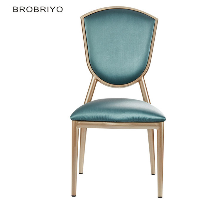 Hot Sale French Style Green Metal Round Back Royal Dining Banquet Party Wedding Chairs For Bride And Groom