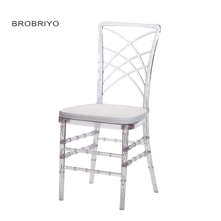 New Design Napoleon removable Tiffany Transparent Resin Wedding Banquet Chiavari Acrylic Clear Chair