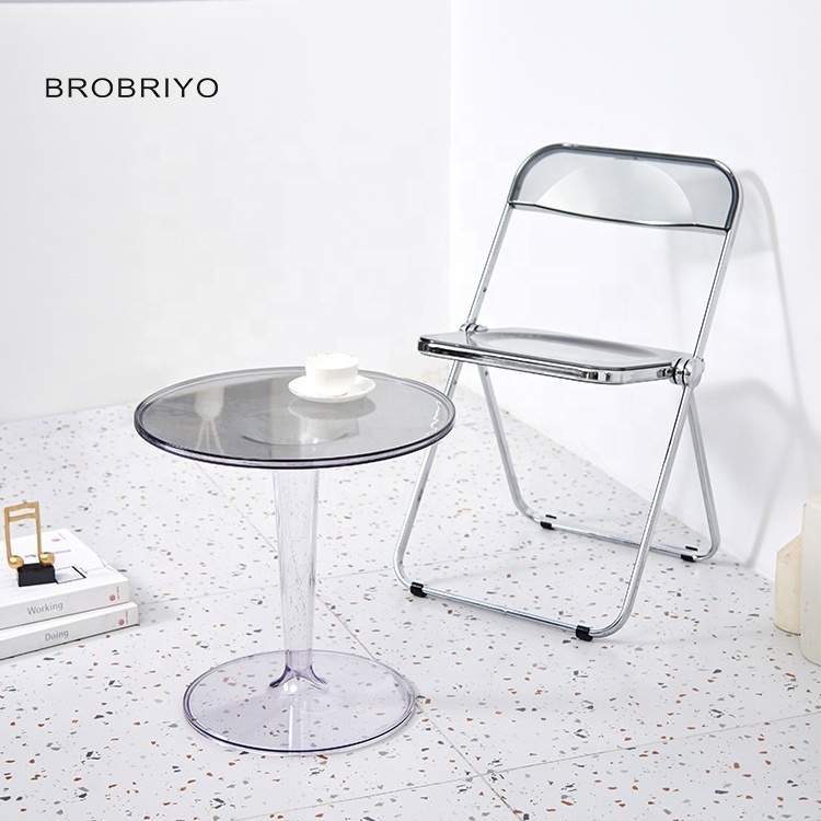 Wholesale Cheap Acrylic Plastic Transparent Clear Chair Desk Table Restaurant Folding Chair